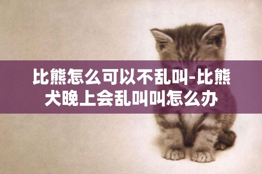 比熊怎么可以不亂叫-比熊犬晚上會亂叫叫怎么辦