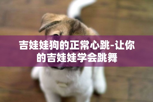 吉娃娃狗的正常心跳-讓你的吉娃娃學會跳舞