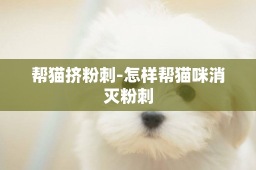 幫貓擠粉刺-怎樣幫貓咪消滅粉刺