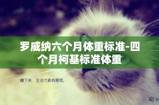 羅威納六個月體重標準-四個月柯基標準體重