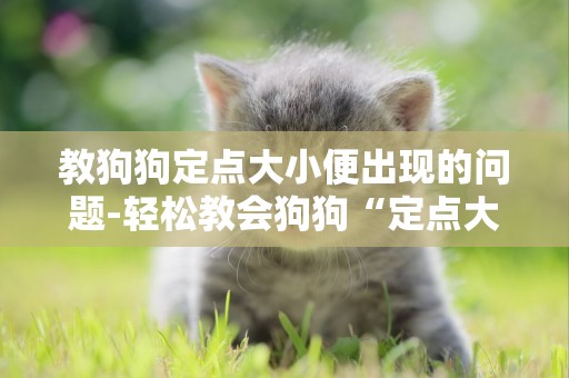 教狗狗定點大小便出現的問題-輕松教會狗狗“定點大小便”
