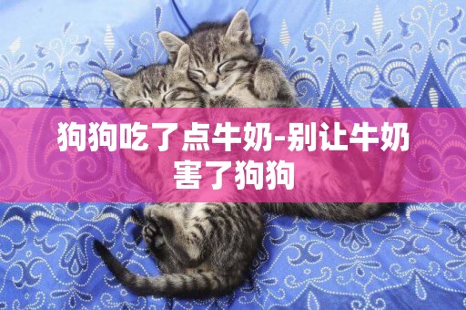狗狗吃了點牛奶-別讓牛奶害了狗狗