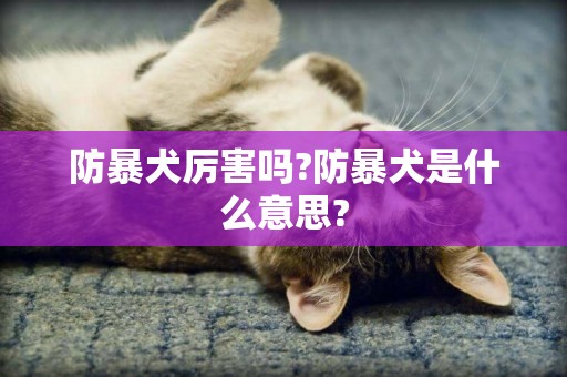 防暴犬厲害嗎?防暴犬是什么意思?