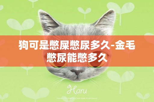 狗可是憋屎憋尿多久-金毛憋尿能憋多久