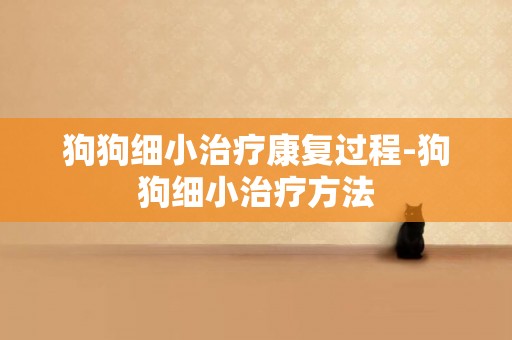 狗狗細小治療康復過程-狗狗細小治療方法