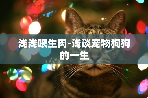 淺淺喂生肉-淺談寵物狗狗的一生