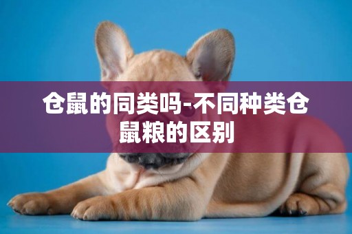倉鼠的同類嗎-不同種類倉鼠糧的區別