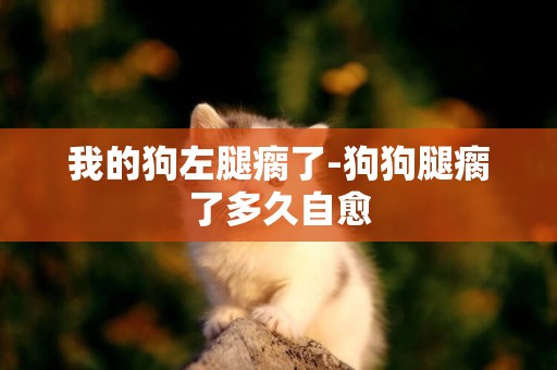 我的狗左腿瘸了-狗狗腿瘸了多久自愈