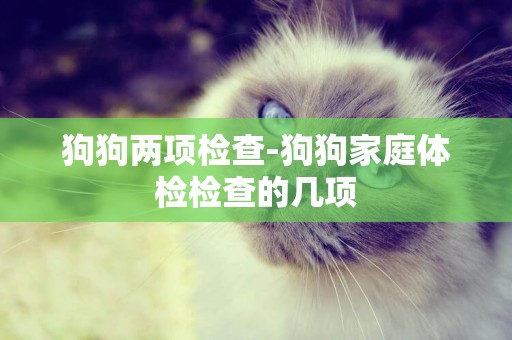 狗狗兩項檢查-狗狗家庭體檢檢查的幾項
