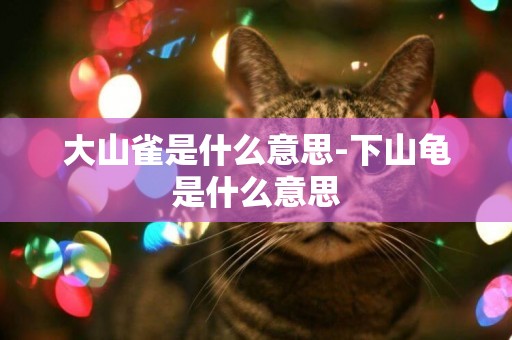 大山雀是什么意思-下山龜是什么意思