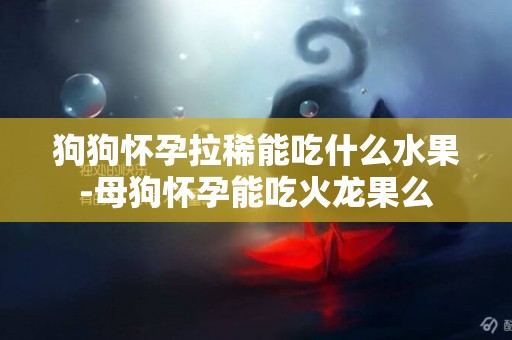 狗狗懷孕拉稀能吃什么水果-母狗懷孕能吃火龍果么