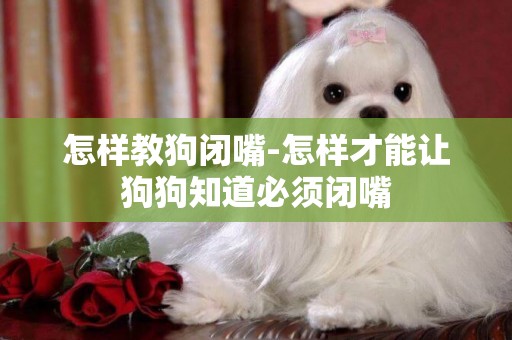 怎樣教狗閉嘴-怎樣才能讓狗狗知道必須閉嘴