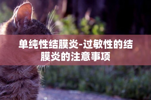 單純性結膜炎-過敏性的結膜炎的注意事項