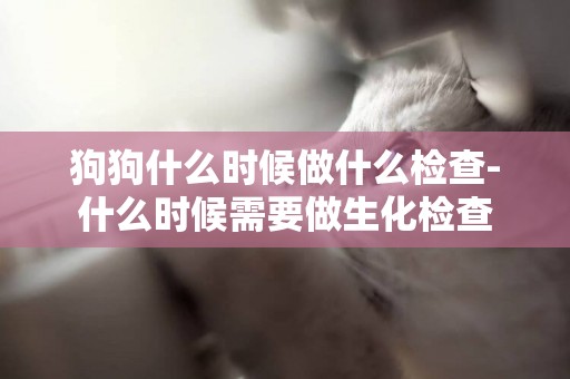狗狗什么時候做什么檢查-什么時候需要做生化檢查