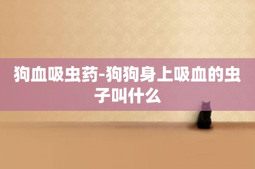 狗血吸蟲藥-狗狗身上吸血的蟲子叫什么