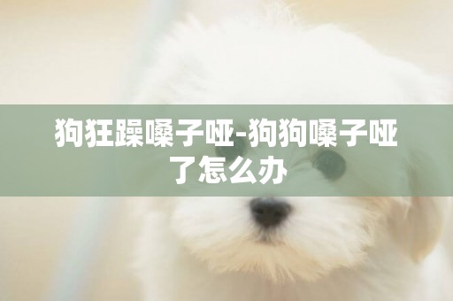 狗狂躁嗓子啞-狗狗嗓子啞了怎么辦
