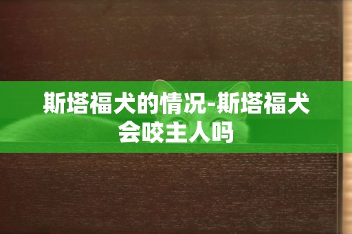 斯塔福犬的情況-斯塔福犬會咬主人嗎