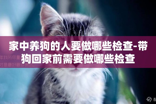 家中養狗的人要做哪些檢查-帶狗回家前需要做哪些檢查