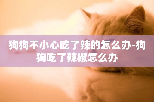 狗狗不小心吃了辣的怎么辦-狗狗吃了辣椒怎么辦