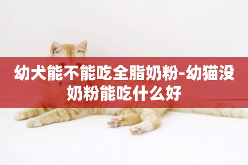 幼犬能不能吃全脂奶粉-幼貓沒奶粉能吃什么好