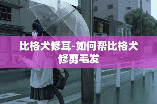 比格犬修耳-如何幫比格犬修剪毛發