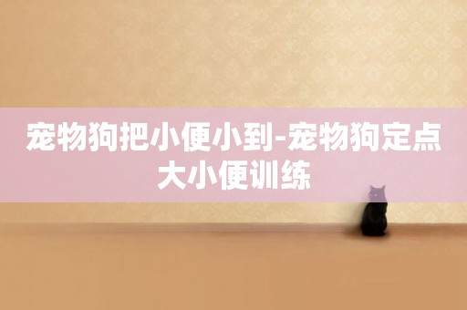 寵物狗把小便小到-寵物狗定點大小便訓練