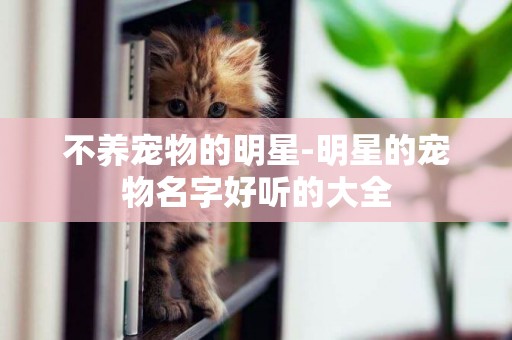 不養寵物的明星-明星的寵物名字好聽的大全
