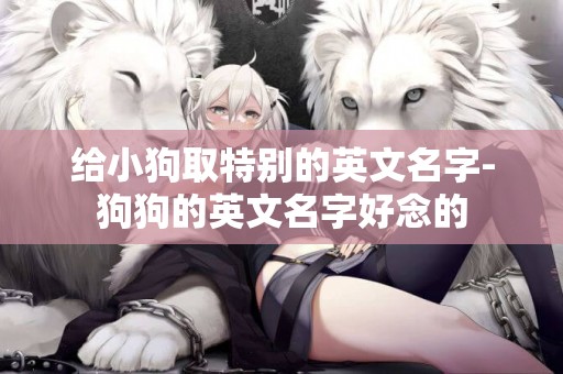 給小狗取特別的英文名字-狗狗的英文名字好念的