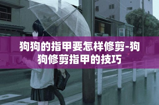 狗狗的指甲要怎樣修剪-狗狗修剪指甲的技巧