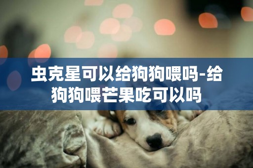 蟲克星可以給狗狗喂嗎-給狗狗喂芒果吃可以嗎