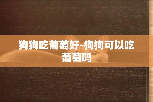 狗狗吃葡萄好-狗狗可以吃葡萄嗎