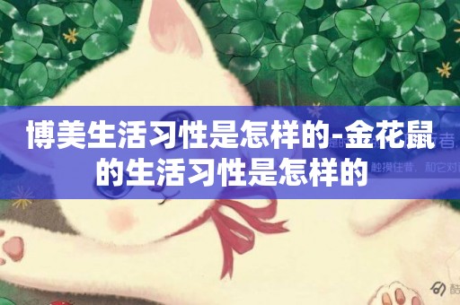 博美生活習性是怎樣的-金花鼠的生活習性是怎樣的