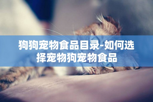 狗狗寵物食品目錄-如何選擇寵物狗寵物食品