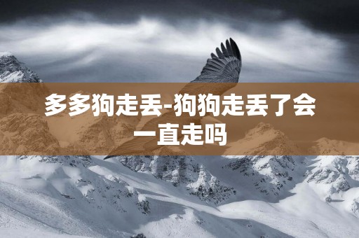 多多狗走丟-狗狗走丟了會一直走嗎