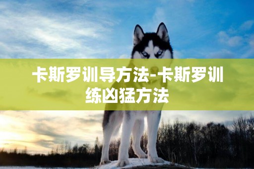 卡斯羅訓導方法-卡斯羅訓練兇猛方法
