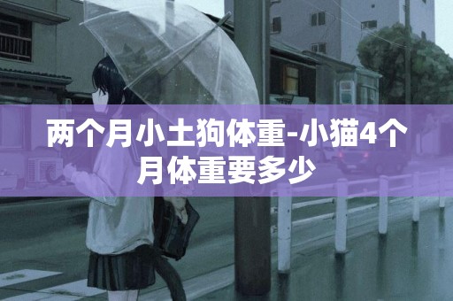 兩個月小土狗體重-小貓4個月體重要多少