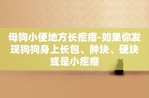 母狗小便地方長疙瘩-如果你發現狗狗身上長包、腫塊、硬塊或是小疙瘩