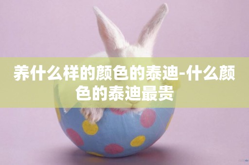 養什么樣的顏色的泰迪-什么顏色的泰迪最貴