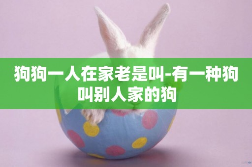 狗狗一人在家老是叫-有一種狗叫別人家的狗