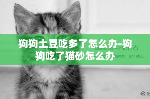 狗狗土豆吃多了怎么辦-狗狗吃了貓砂怎么辦