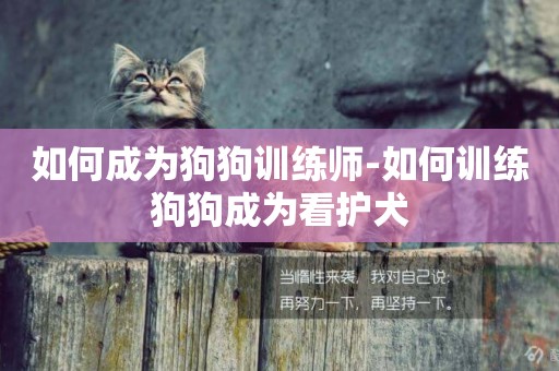 如何成為狗狗訓練師-如何訓練狗狗成為看護犬