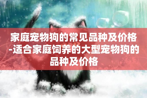 家庭寵物狗的常見品種及價格-適合家庭飼養的大型寵物狗的品種及價格