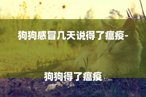 狗狗感冒幾天說得了瘟疫-
狗狗得了瘟疫