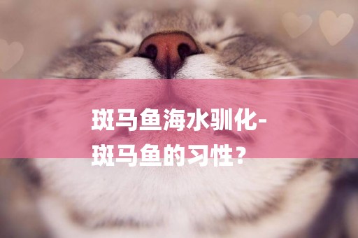 斑馬魚海水馴化-
斑馬魚的習性？