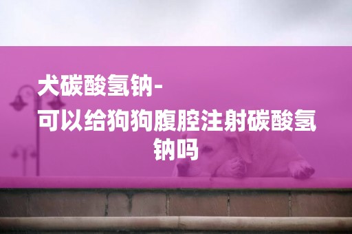 犬碳酸氫鈉-
可以給狗狗腹腔注射碳酸氫鈉嗎