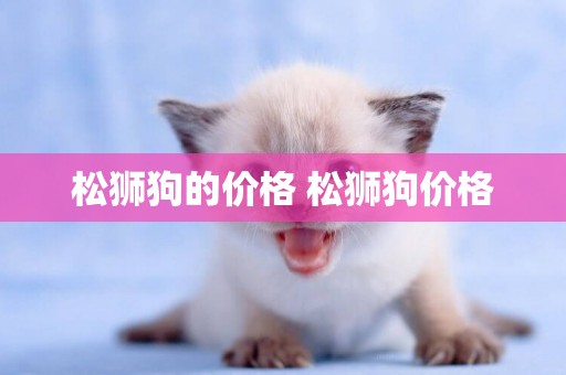 松獅狗的價格 松獅狗價格