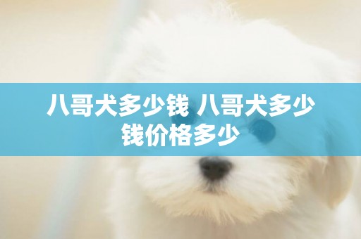 八哥犬多少錢 八哥犬多少錢價格多少