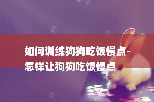 如何訓練狗狗吃飯慢點-
怎樣讓狗狗吃飯慢點