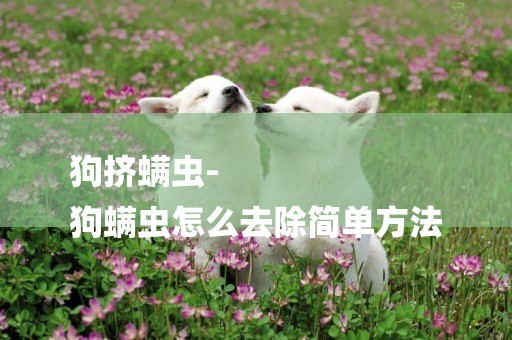狗擠螨蟲-
狗螨蟲怎么去除簡單方法