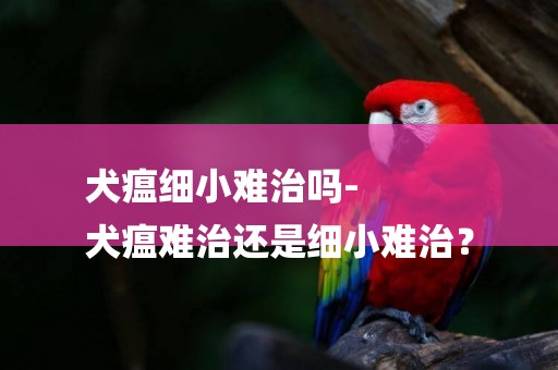 犬瘟細小難治嗎-
犬瘟難治還是細小難治？